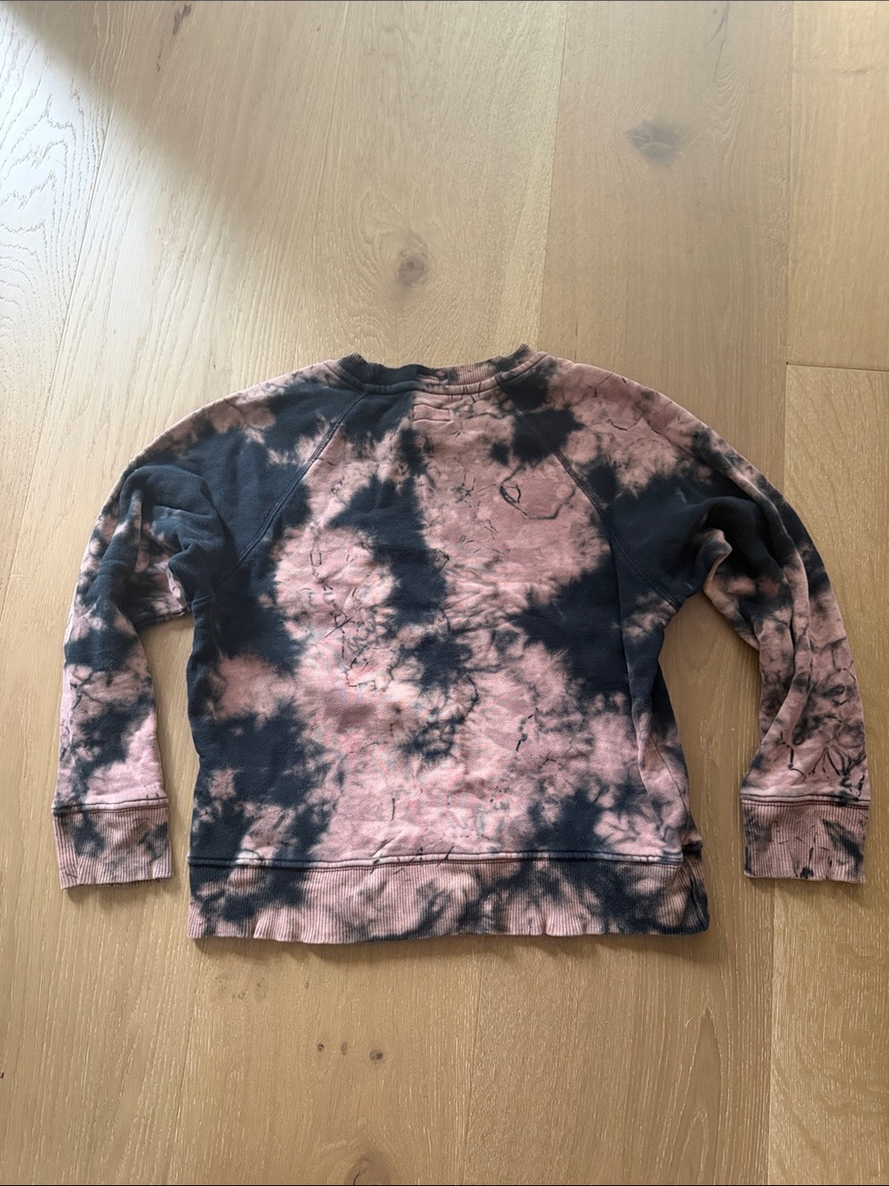 MOTHER Pink and Black Tie-Dye Crewneck Sweater - Picture 2 of 3